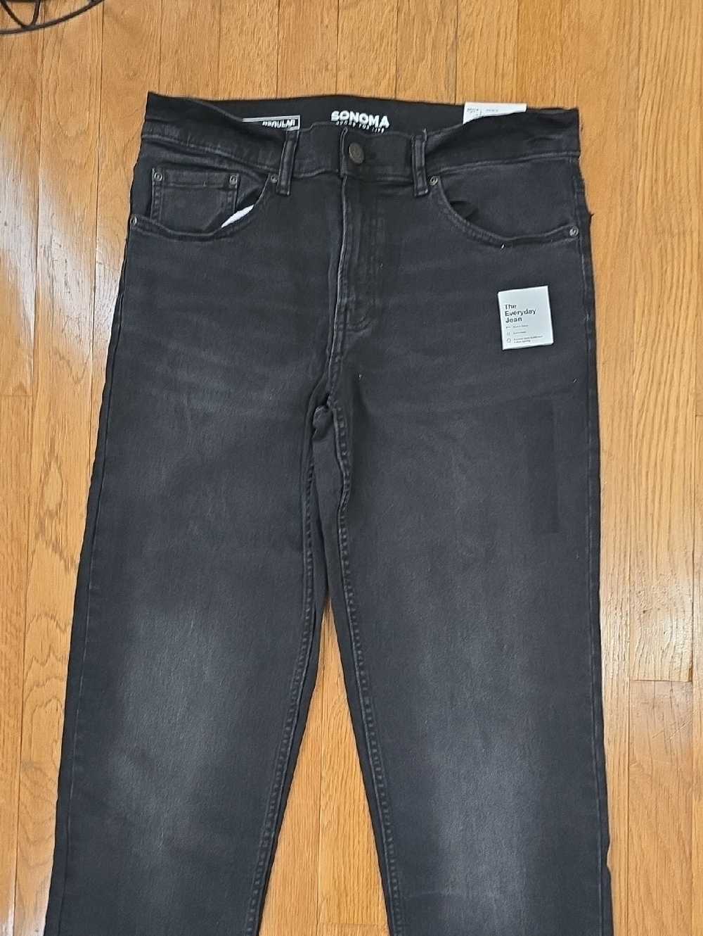 SONOMA BRAND MENS BIG AND TALL BLACK STRETCH JEANS SIZE 32x38